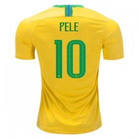 Camisolas de Futebol Brasil Pele 10 Equipamento Principal Copa do Mundo 2018 Manga Curta